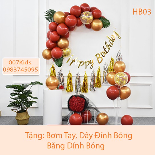 Set Trang Trí Sinh Nhật - Trang Trí Sinh Nhật Bé Trai Gái. TẶNG BƠM, BĂNG DÍNH, DÂY KẾT BÓNG