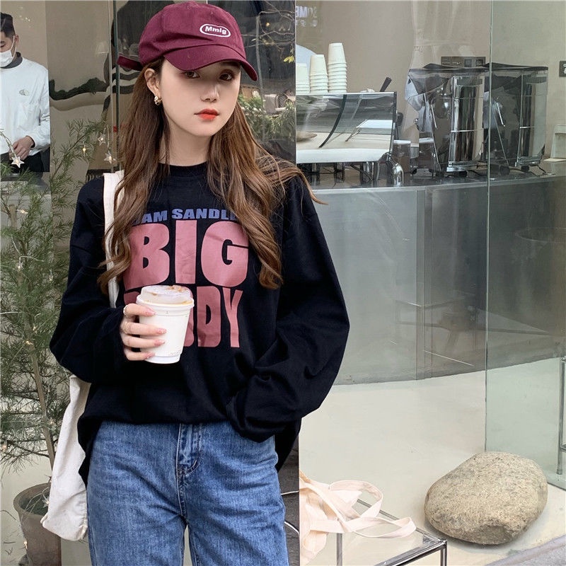 Áo thun COZOKC tay dài dáng rộng phong cách thời trang hàn quốc