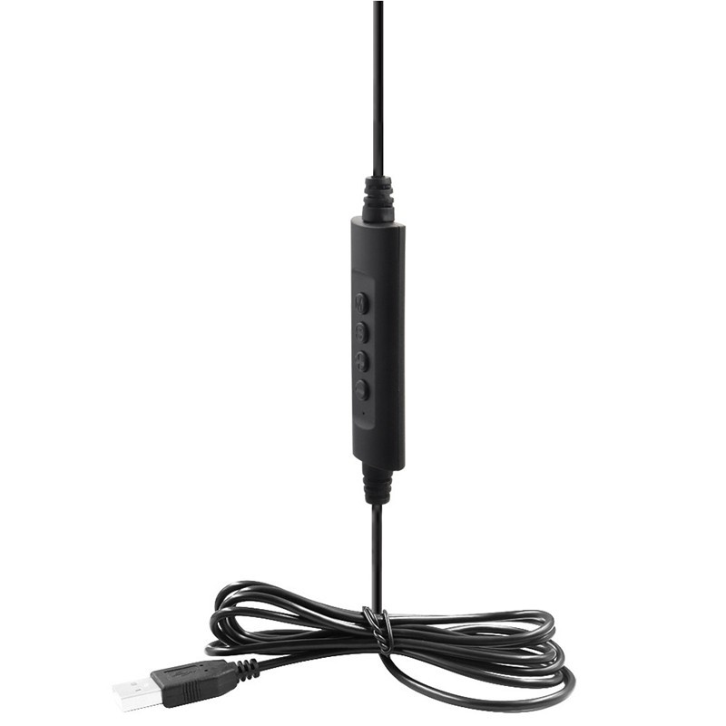 USB Mic Monaural Headphone for PC Home Phone Service Plug and Play