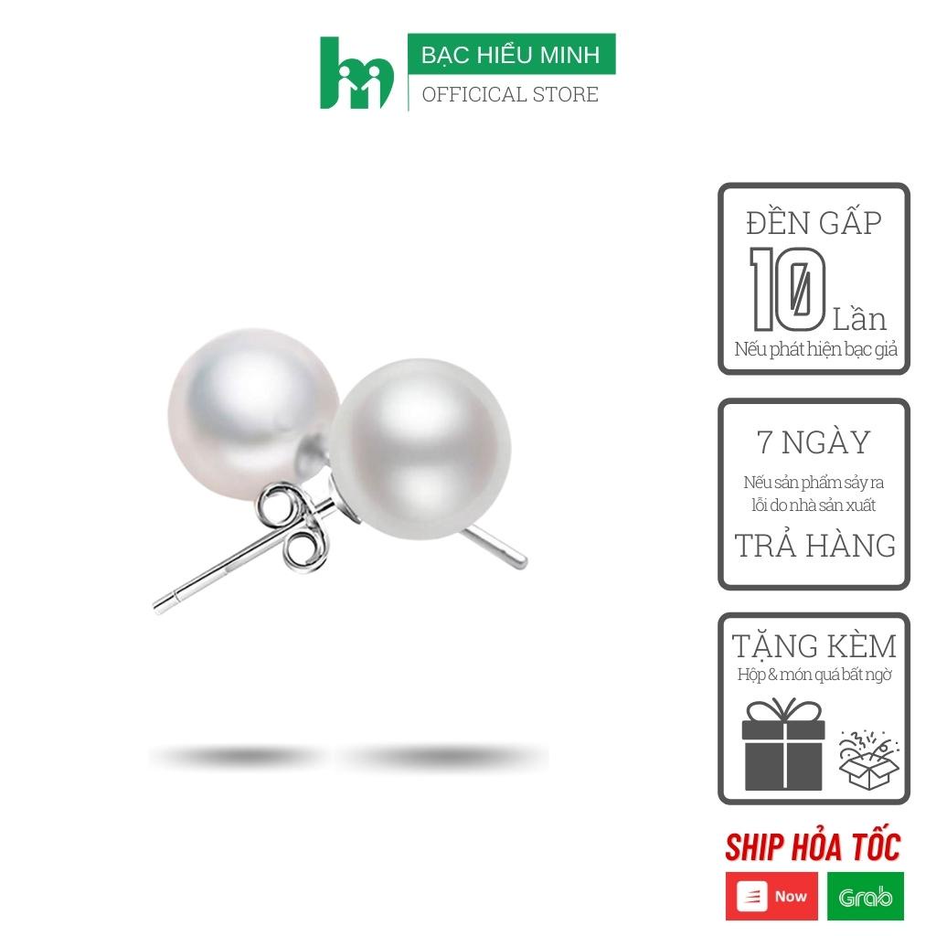 Bông tai nữ ngọc trai nhân tạo phong cách đơn giản nữ tính thanh lịch BẠC HIỂU MINH HT314