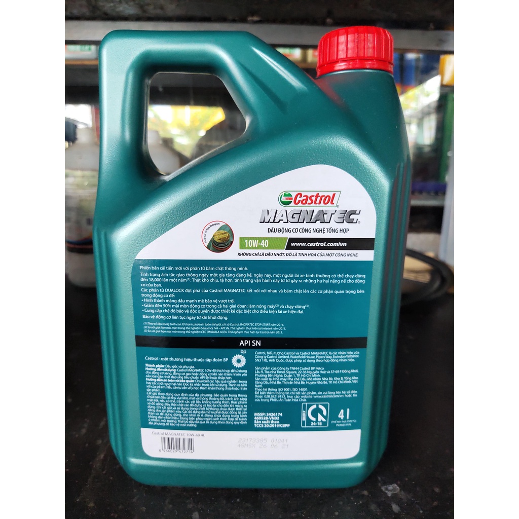 [ CHÍNH HÃNG CASTROL ] Nhớt ô tô Castrol Magnatec 10W40 4 lít, chính hãng, phù hợp động cơ xăng