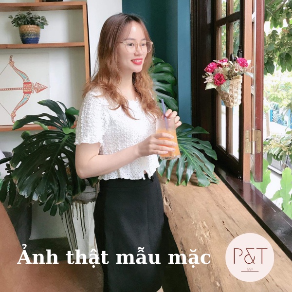 Áo cộc tay nữ phối cúc chất xốp nhăn, Áo thun nữ dáng ôm body tay ngắn chất co giãn | WebRaoVat - webraovat.net.vn