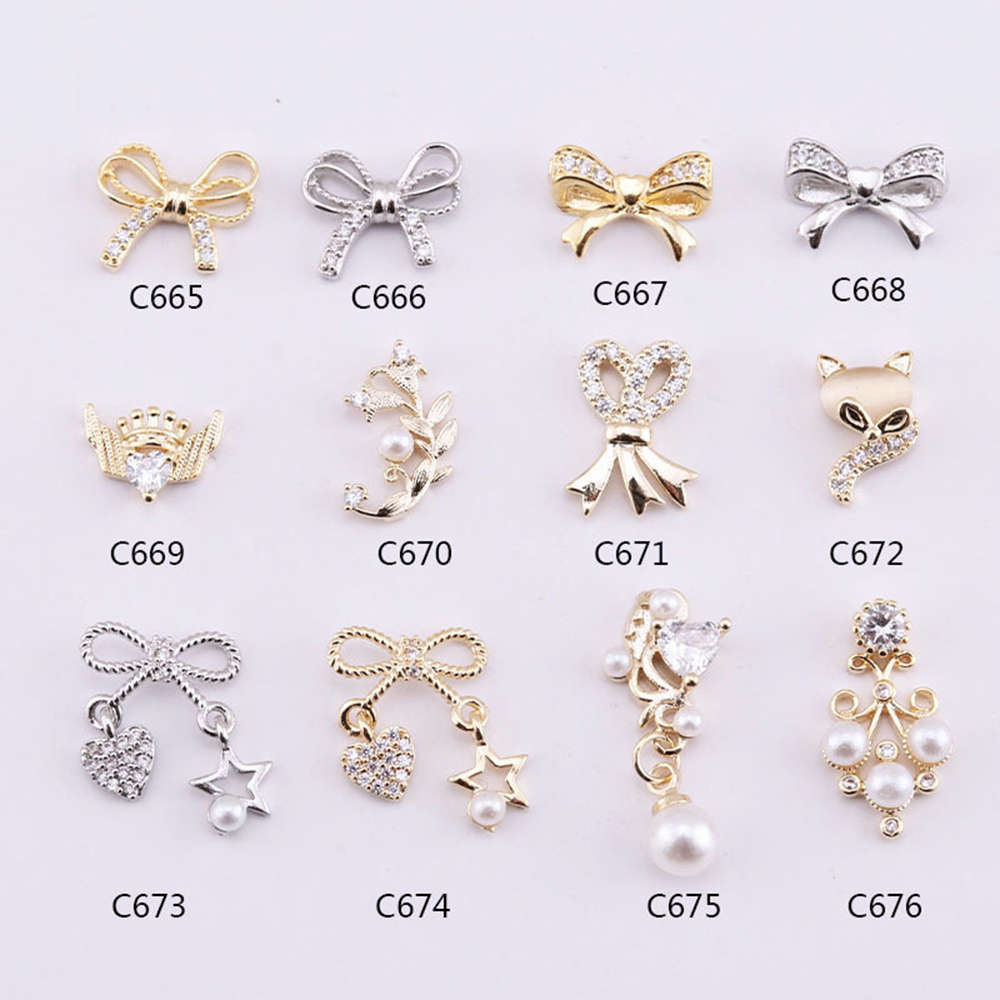 [Hàng mới về] Mặt trang sức trang trí móng tay 3D hợp thời trang