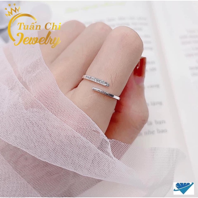 ⚡ẢNH THẬT⚡ Nhẫn Bạc Nữ Cá Tính, Nhẫn Đeo Ngón Trỏ Đính Đá Nhẹ Nhàng