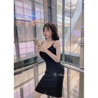 Đầm body len phối 2 dây xích hàng QC!(Inbox màu)