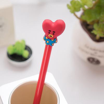 Bút gel đen 0.5mm thiết kế phong cách KPOP BTS BT21 dễ thương