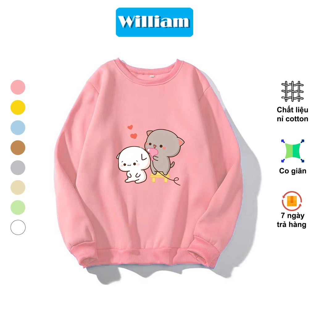 Áo sweater nam nữ hình Mèo dễ thương chất nỉ bông dày dặn, in Pet cao cấp William - DS223