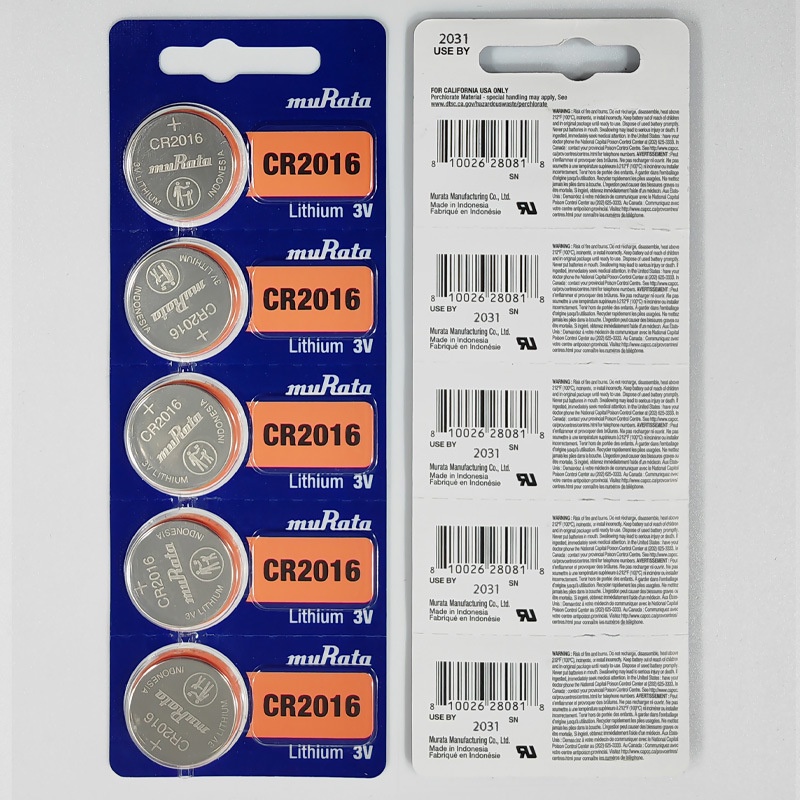 [NK CHÍNH HÃNG] Pin Khuy Cúc Áo MURATA CR2016 3V Lithium dùng cho remote, chìa khóa điện tử ô tô, xe máy, máy tính...