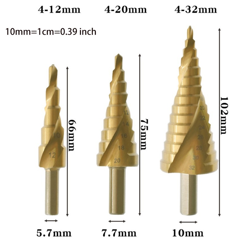 Set 3 Mũi Khoan Hình Tam Giác Nhiều Lỗ Bằng Nhựa / Kim Loại Chuyên Dụng