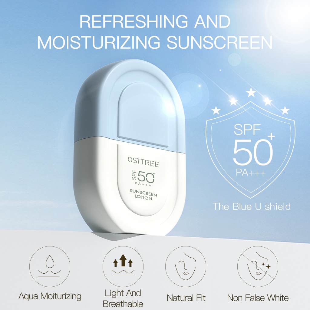 OSITREE[Gift] Kem chống nắng giúp kiểm soát bóng nhờn & bảo vệ da trước tia UVB UVA SPF 50+ Dry Touch(100%)Kem chống nắng dành cho da dầu da khô và da mụn,cho da dầu mụn nhạy cảm nâng tone kiềm dầu