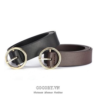 Cocorygirl Thắt Lưng Nữ Khóa Tròn Đơn Giản Thời Trang Dễ Phối Đồ