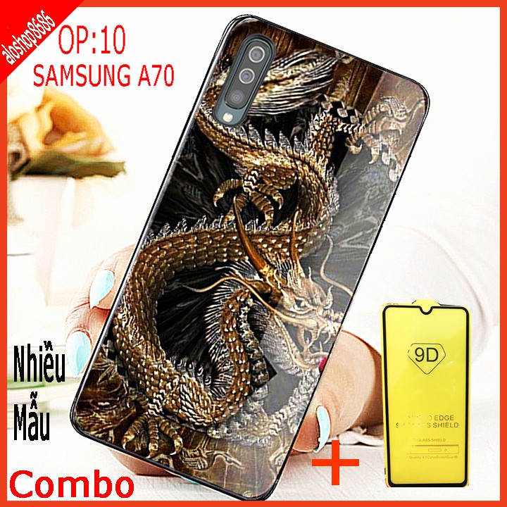 COMBO ốp lưng KÍNH 3D SAMSUNG A70 SANG TRỌNG, TRẺ TRUNG (TẶNG KÈM 1 kính cường lực FULL màn hình ) EDUCASESHOP