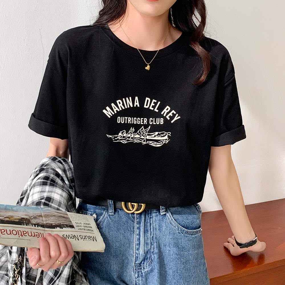 Áo Thun Đen Tay Ngắn Dáng Rộng 50752