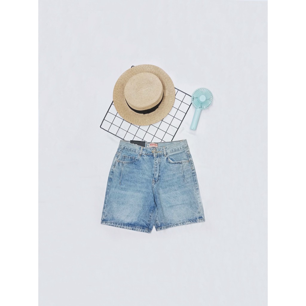 (hình thật) Quần đùi jean lửng nữ 2 màu denim đơn giản trẻ trung - TL09