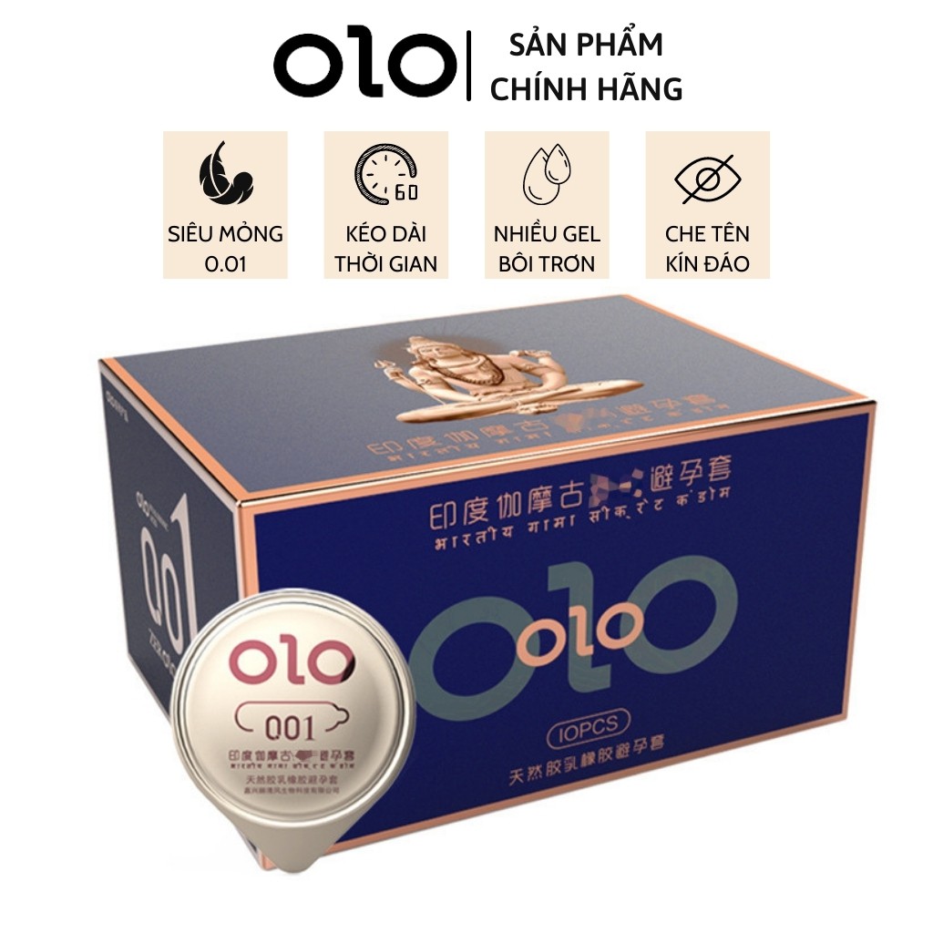 Bao cao su 0.01 OLO xanh, bao cao su siêu mỏng 0.01mm, kéo dài thời gian, mát lạnh bạc hà 10 bcs – olo_store