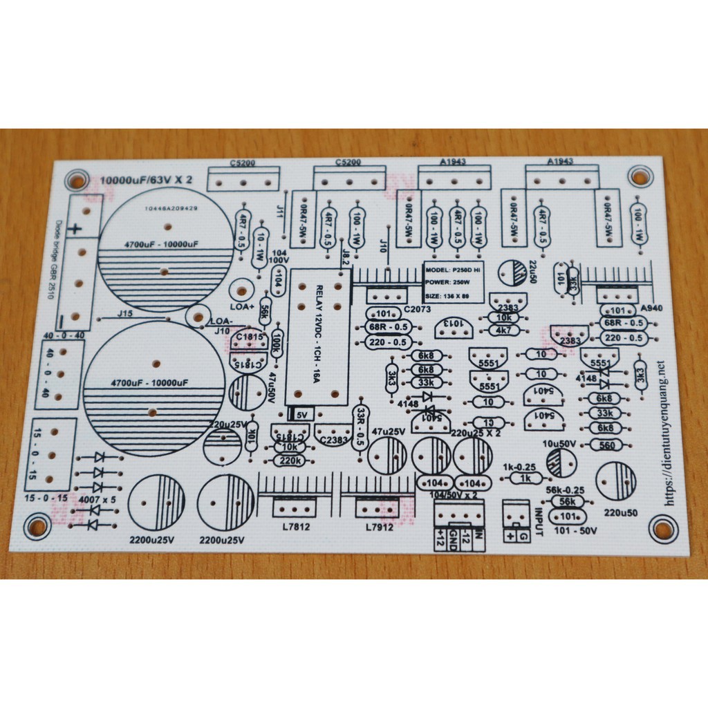 Combo PCB Mạch Công Suất 4 Sò Mono Liền Nguồn - 2 Cái