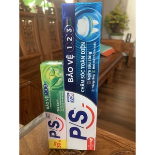 Kem đánh răng p/s 123 ngừa sâu răng 200g tặng kèm p/s trà xanh 30g