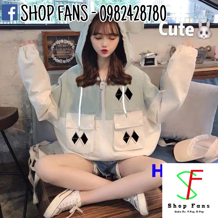 áo khoác EXO, áo khoác kaki EXO, áo khoác tai thỏ EXO