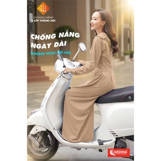Áo Chống Nắng, Dáng Dài, Liền Thân 2 Lớp CARDINA - Chất Thun Lạnh Cao Cấp