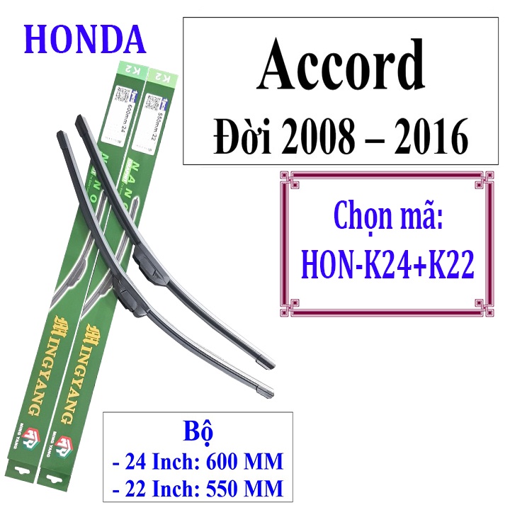 [BH 1 NĂM] Bộ 2 thanh gạt nước mưa ô tô Nano mềm cao cấp dành cho hãng xe Honda: Accord-Civic-Hrv-City-Jazz-Crv