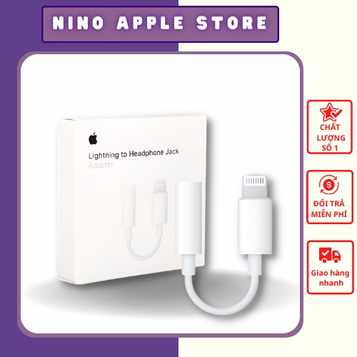 Cáp chuyển đổi JACK tai nghe iPhone từ Lightning sang 3.5mm chân tròn tai nghe cao cấp ninoapplestore