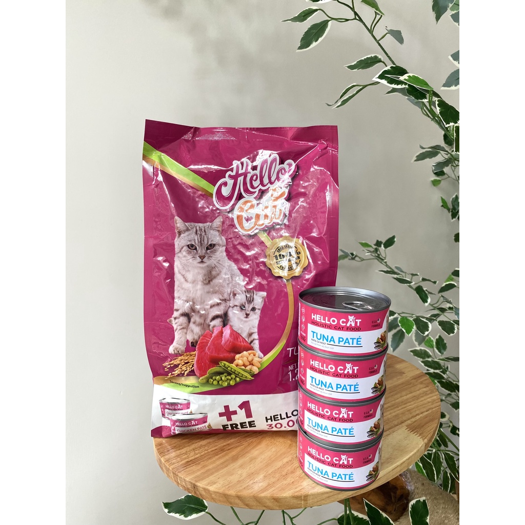 Thức Ăn Cho Mèo Mọi Lứa Tuổi Vị Cá Ngừ Hello Cat Tuna 1,2KG TẶNG Lon Pate Cá Ngừ 190G