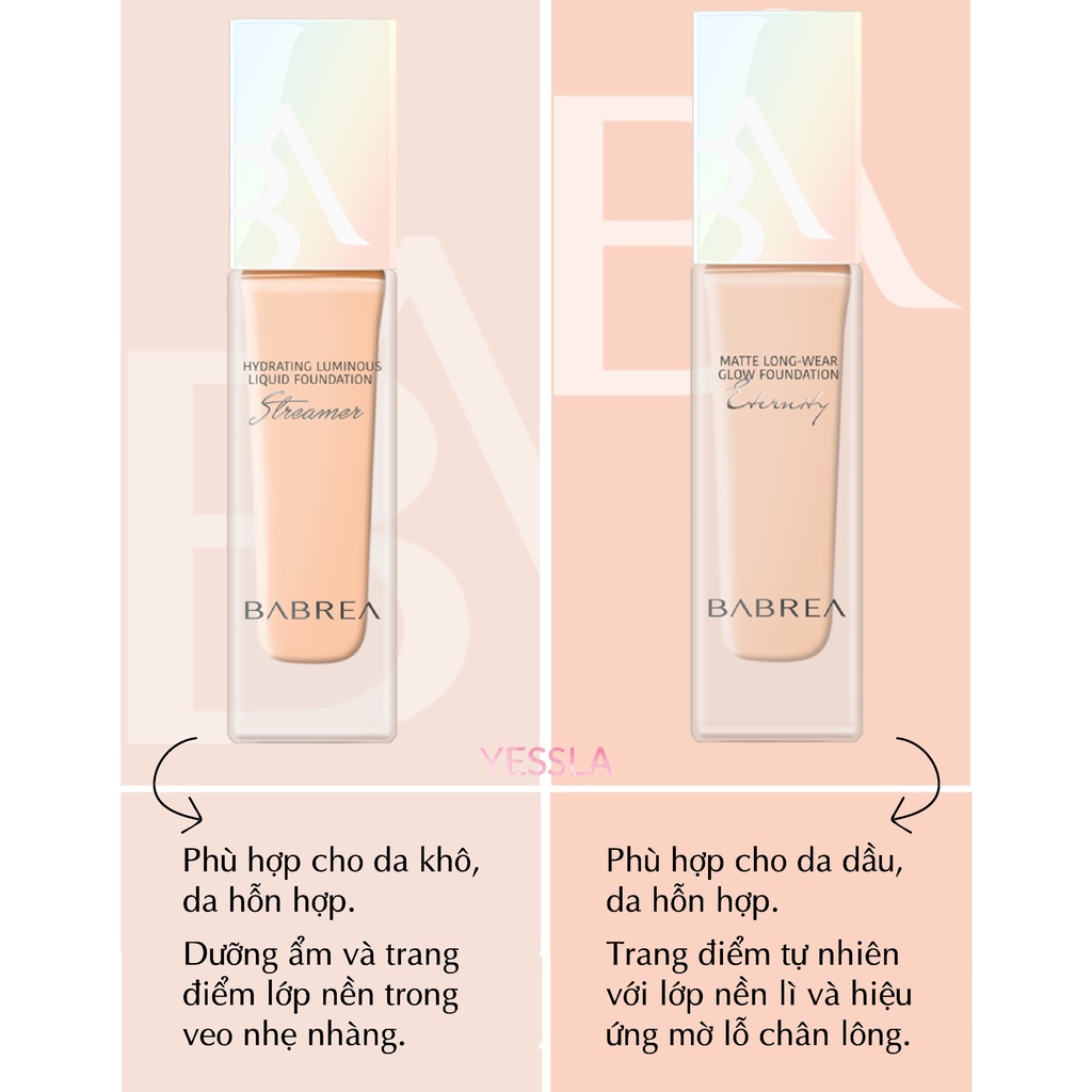 BABREA – Kem nền dạng lỏng lâu trôi, hiệu ứng nền trong veo