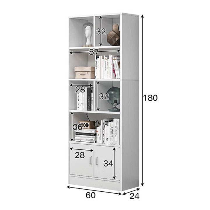 ⚡HÀNG MỚI VỀ⚡ Tủ sách có cánh 60 x 24 x 180 TUR043