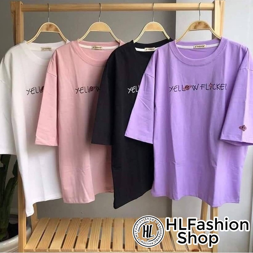 Áo Thun Tay Lỡ YELLOW FLACKER kute phô mai có in trước sau - form rộng freesize | BigBuy360 - bigbuy360.vn