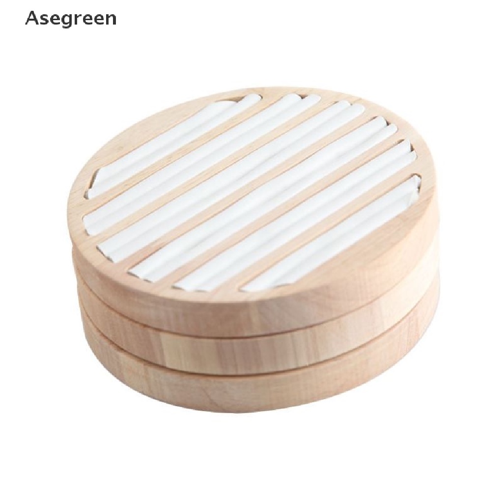 Hộp Gỗ Tròn Phẳng Trưng Bày Trang Sức Phong Cách Vintage