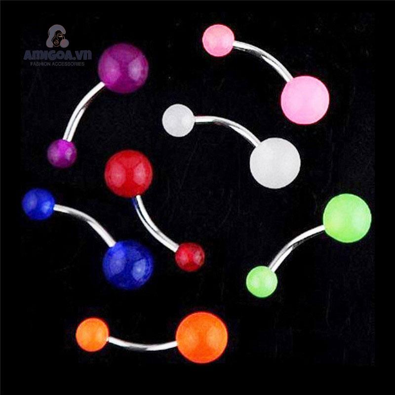 Khuyên Xỏ Rốn Bằng Acrylic Dạ Quang Độc Đáo