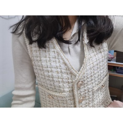 Áo ghi lê dạ tweed áo dạ cộc tay ulzzang A355