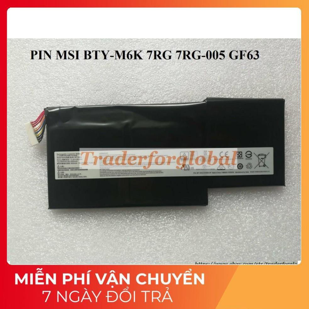 [Pin zin] PIN MSI BTY-M6K 7RG 7RG-005 GF63 - BẢO HÀNH 6 THÁNG ĐỔI MỚI