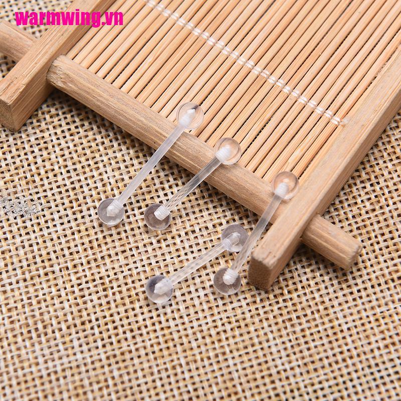 Set 10 Khuyên Lưỡi Bằng Acrylic Mềm Trong Suốt