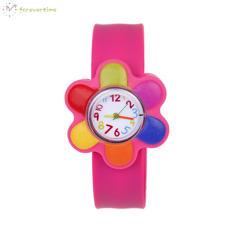 ☞ Phụ kiện trang sức☜ 1 Pcs Children Kids Wrist Quartz Watch Silicone Strap Cute Cartoon Style Fashion Birthday Gift