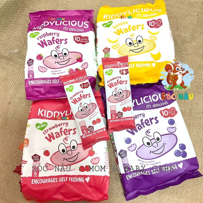 [ Dị Ứng Đạm Bò ] Bánh Gạo Hữu Cơ Kiddylicious Không Chứa Sữa Cho Bé Từ 6m. Date t6,7,8/2022