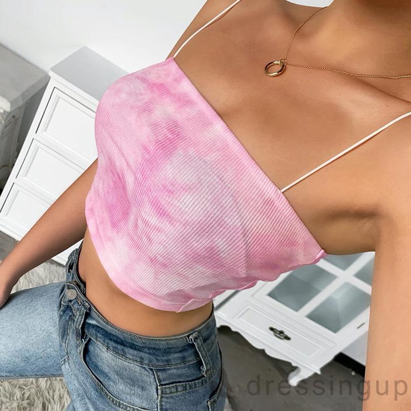 [Mã FASHIONT4WA2 giảm 10K đơn 50K] Áo 3 dây in màu nhuộm độc đáo thời trang quyến rũ cho nữ | BigBuy360 - bigbuy360.vn