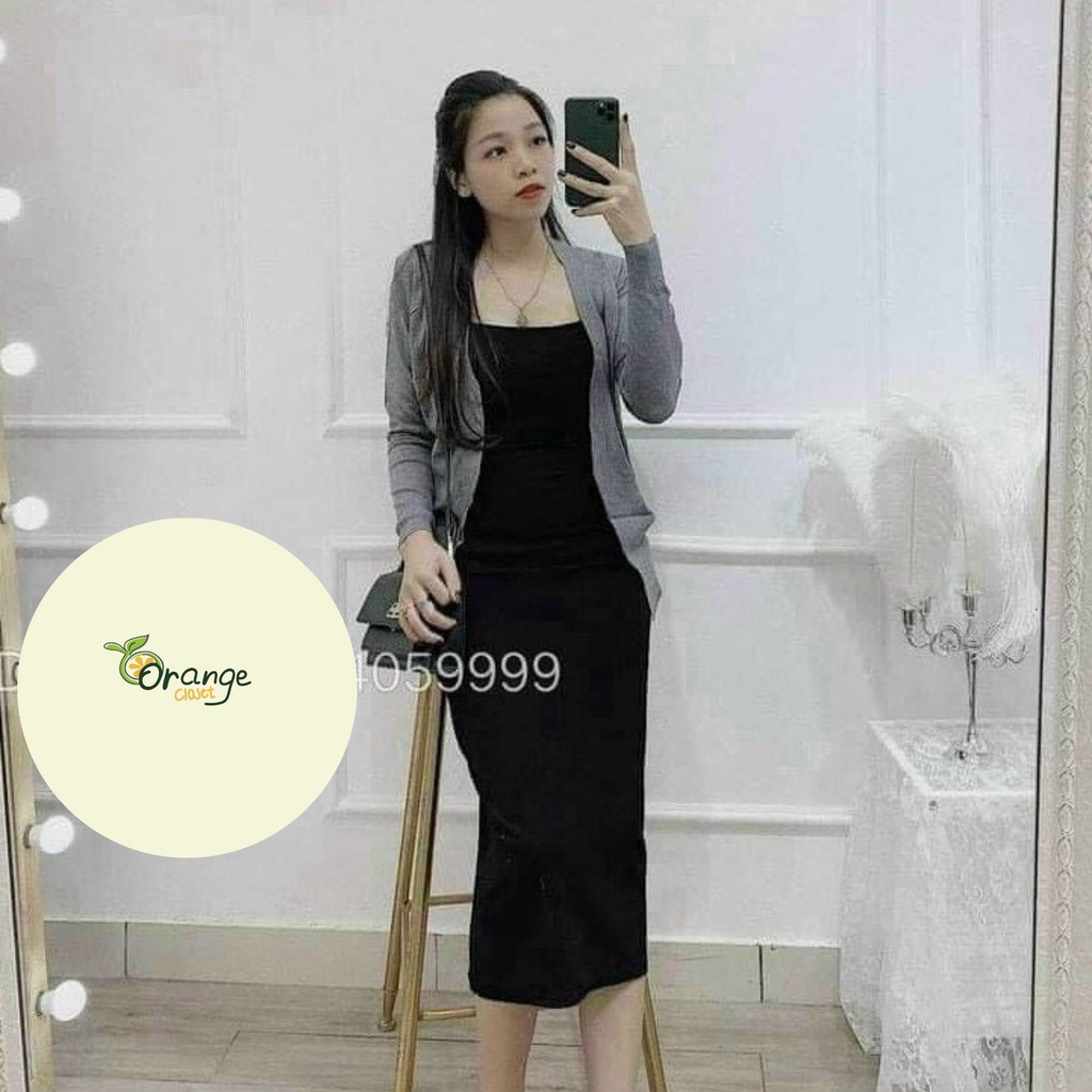 Đầm 2 dây body màu đen cá tính sang trọng. Đầm body đen 2 dây OR1407