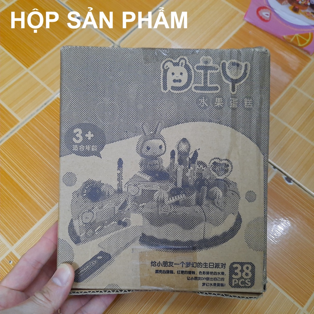 Mô hình bánh sinh nhật đồ chơi trẻ em mô hình lắp ghép 37 chi tiết