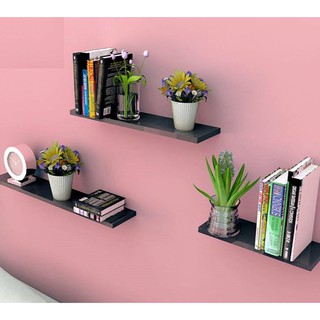 Kệ gỗ treo tường trang trí 3 Thanh ngang Rộng 40cm x 13 cm (chọn màu)