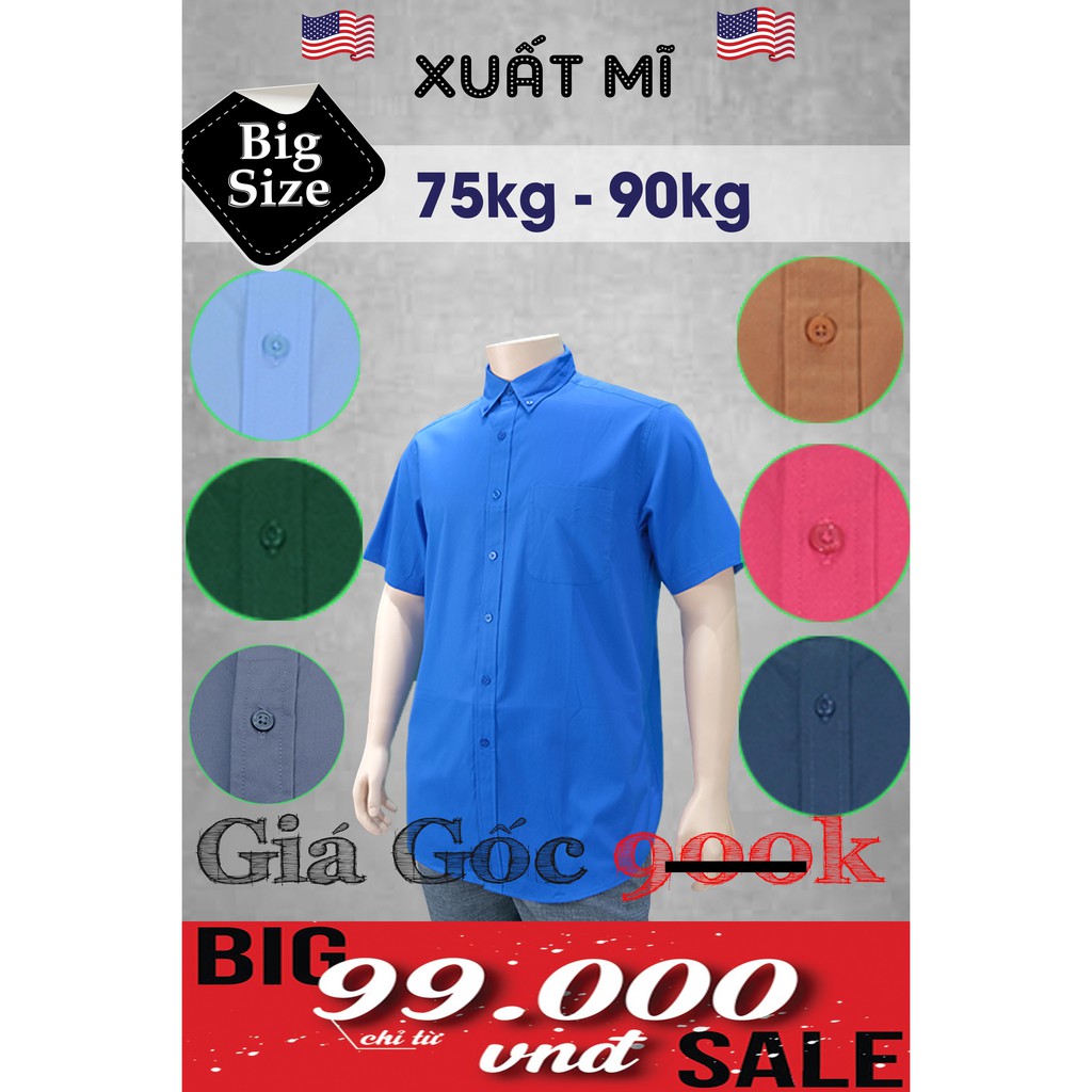 [75Kg - 90kg] Áo Sơ Mi Big Size Ngắn Tay Port Authority - Hàng Xuất Mỹ