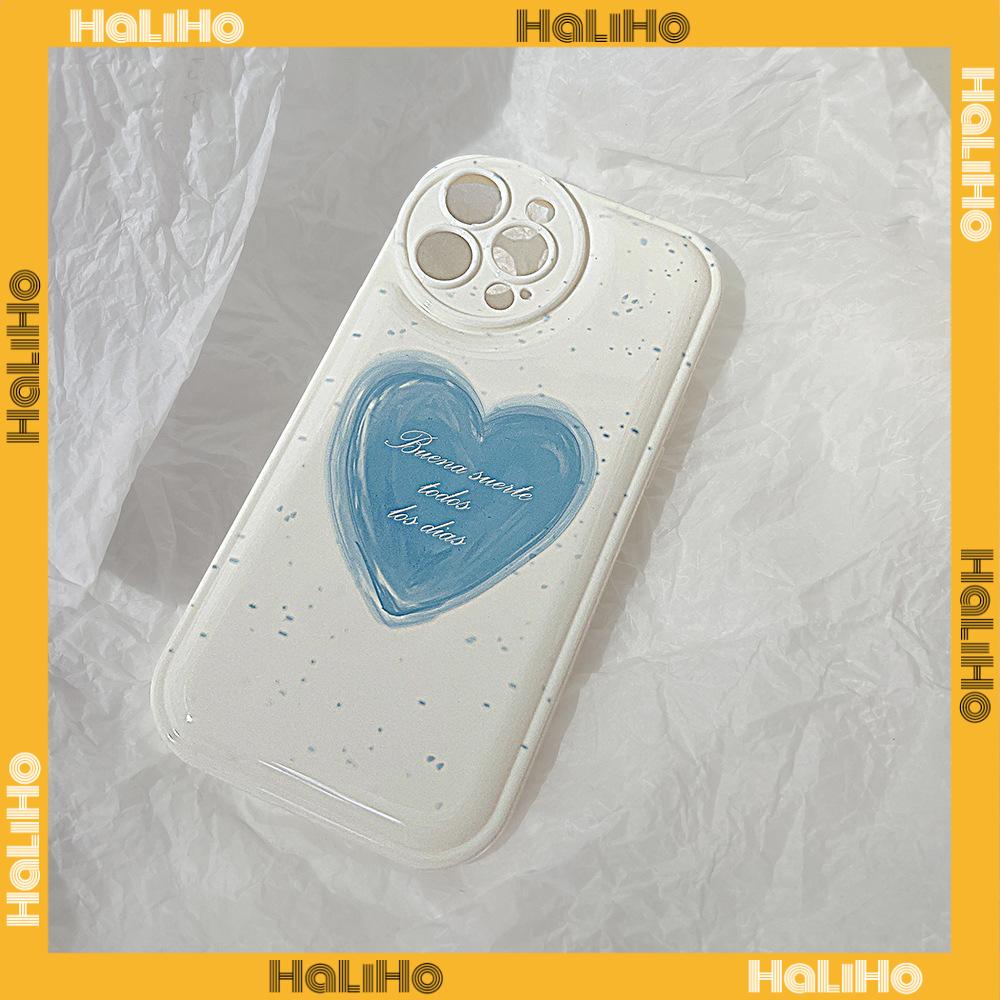 iPhone Case Silicone Soft Case Airbag Shockproof Protection Camera Blue Heart Dot Cute Compatible For iPhone 11 Pro Max 13 Pro Max 12 Pro Max 7Plus xr XS Max