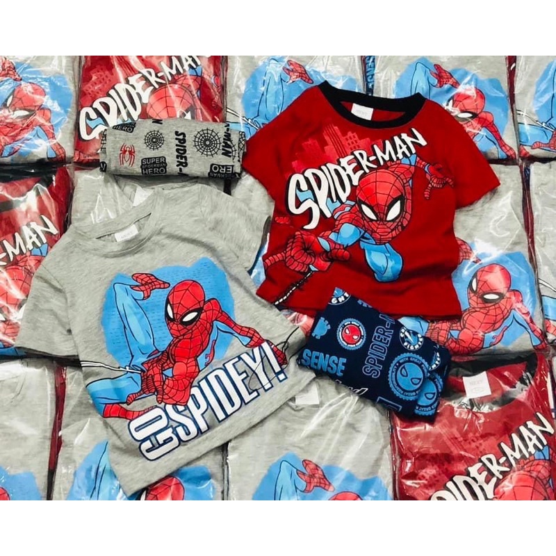 Set 2 bộ short người nhện bé trai