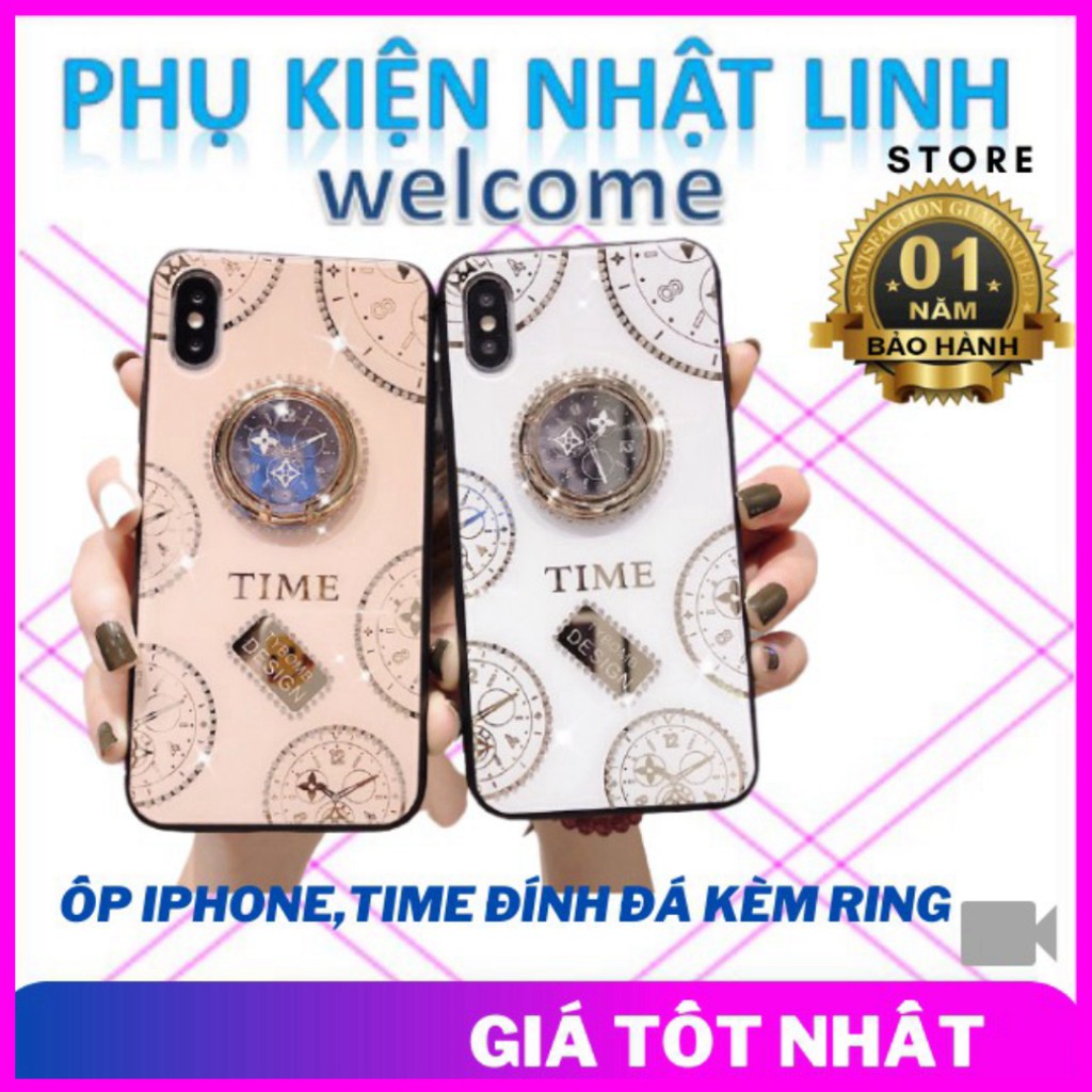 Ốp lưng iphone Ring time Đính Đá Thích hợp iphone /6/7/7plus/8/8plus/x/xs/xs max/11/11 pro/11/11/12promaX