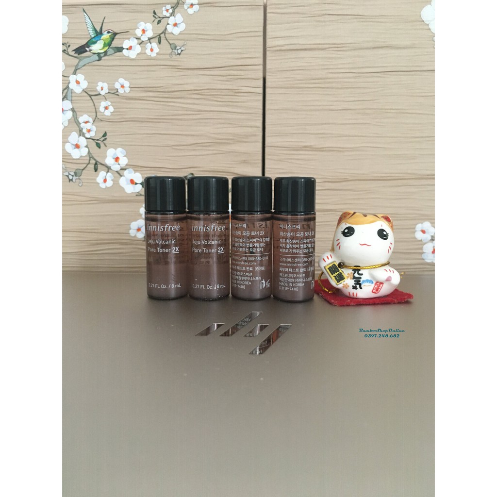 Sample - Nước Hoa Hồng Giảm Nhờn, Se Khít Lỗ Chân Lông Từ Tro Núi Lửa Innisfree Jeju Volcanic Pore Toner 2X Toner 8ml