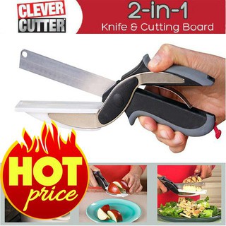 Dao kiêm Kéo Thớt Clever Cutter 3in1