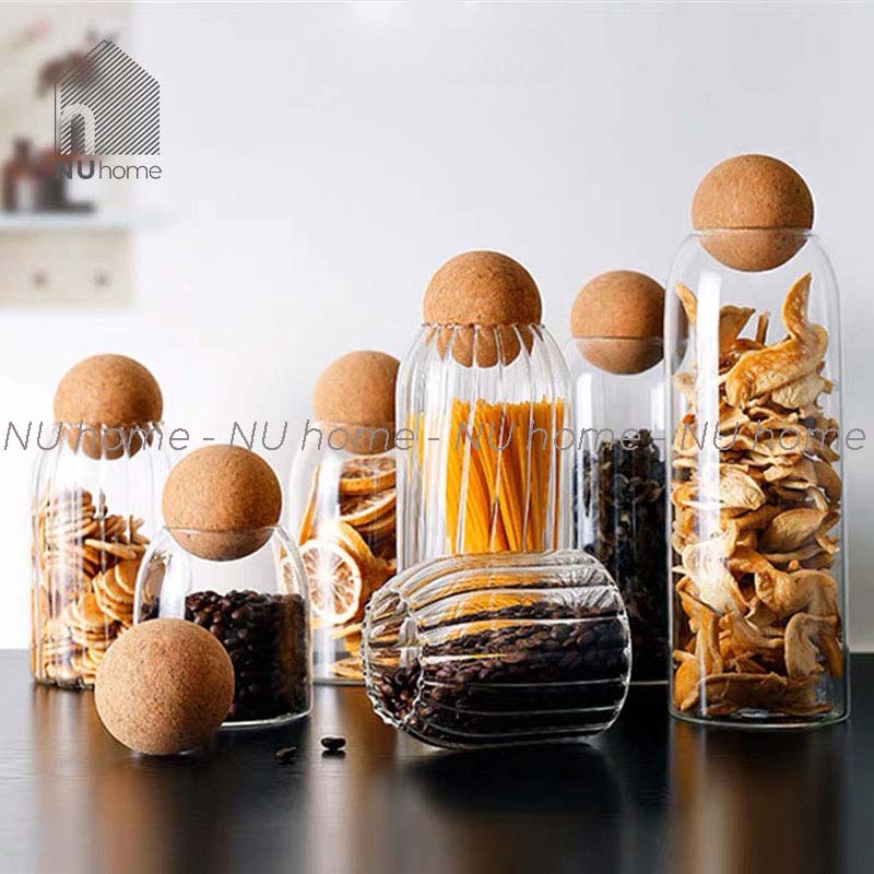 Hũ thuỷ tinh nắp bần - Gubi, lọ thuỷ tinh đựng đa năng, đựng cà phê, đồ khô và gia vị cho bếp | BigBuy360 - bigbuy360.vn