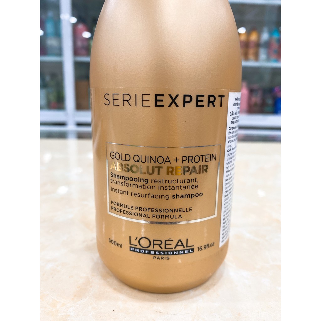 (500ml) Dầu gội phục hồi tóc hư tổn L’Oréal Absolut Repair Lipidium Pro Salon