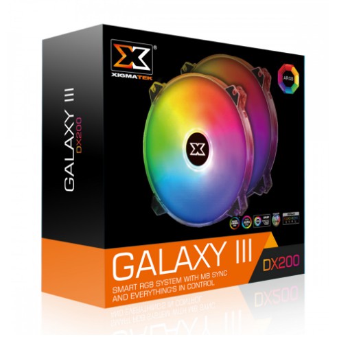 Quạt tản nhiệt XIGMATEK GALAXY III DX200 ARGB( Fan 20cm) (PACK x2, CONTROLLER, POWER HUB)