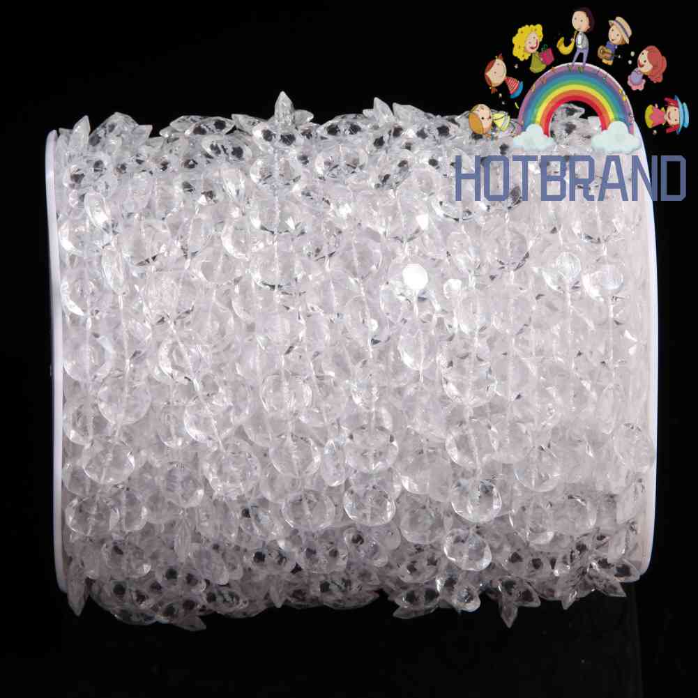Cuộn Dây Chuỗi Hạt Pha Lê Acrylic 33FT Dùng Trang Trí Rèm Cửa Độc Đáo Tiện Dụng